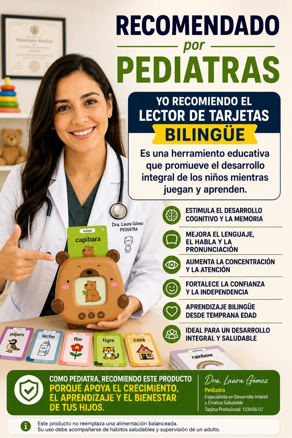👶🏻LECTOR DIDÁCTICO DE TARJETAS BILINGUE😍