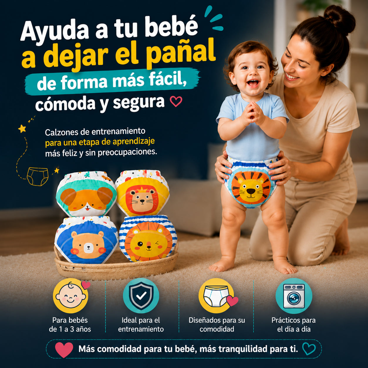 👶🏻CALZÓNES INFANTILES💖 DE ENTRENAMIENTO REUTILIZABLES🥰