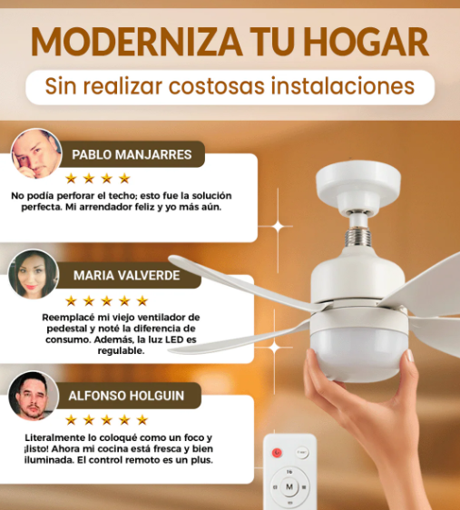 PRECIO OFERTA🤑VENTILADOR 2 EN 1😎CON BOMBILLA AHORRADORA🔋