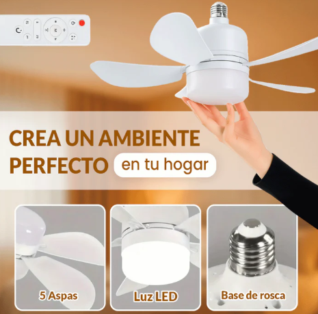 PRECIO OFERTA🤑VENTILADOR 2 EN 1😎CON BOMBILLA AHORRADORA🔋