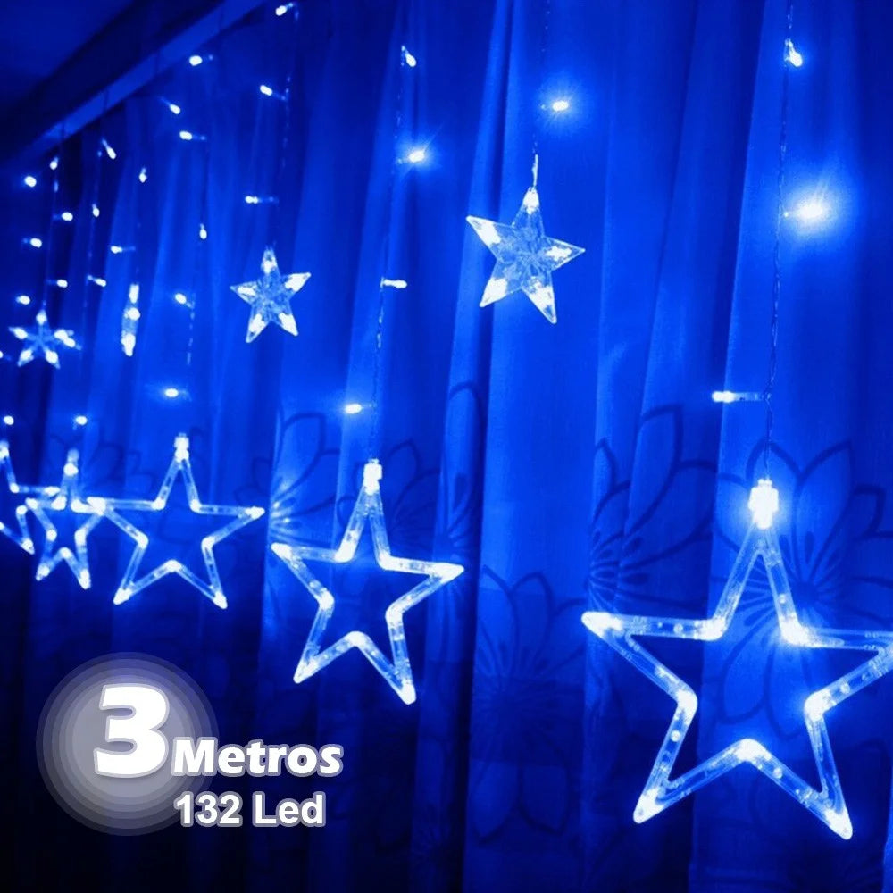 🎄CASCADA DE 3 METROS🎇 LUCES DE ESTRELLAS🌟TENDENCIA 2025✅