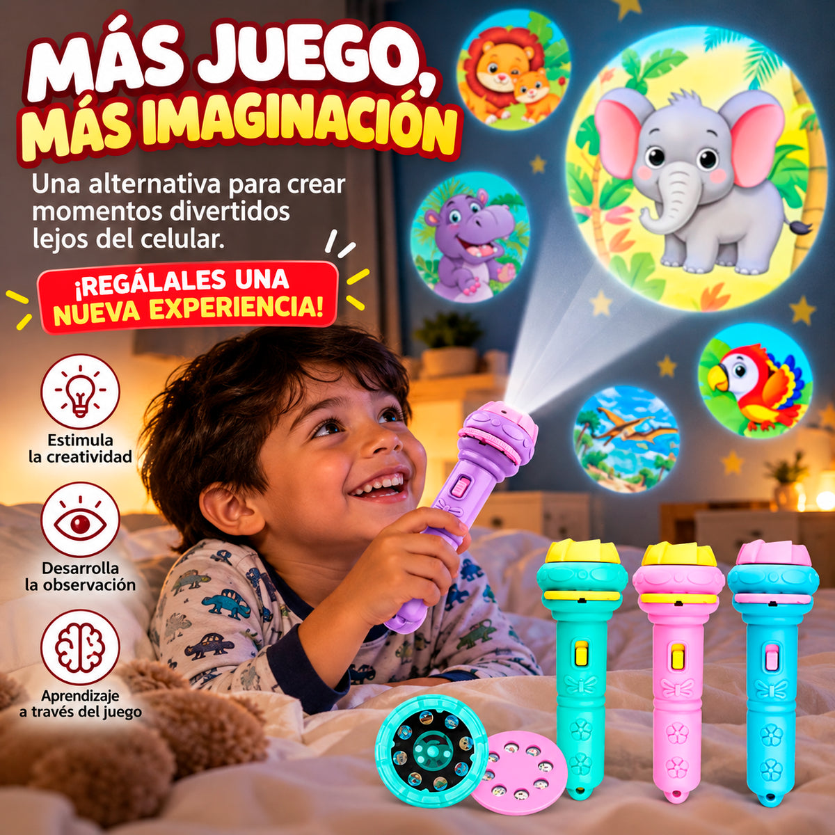 ✨PROYECTOR INFANTIL EDUCATIVO🔦DIDÁCTICO Y PORTÁTIL🔥PROMOCIÓN 3X1🔥