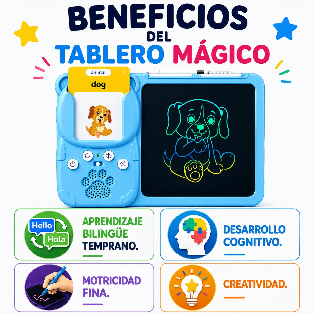 👩🏻‍🏫TABLERO MÁGICO 🪄 INTERACTIVO BILINGUE🗽2 EN 1 🌎