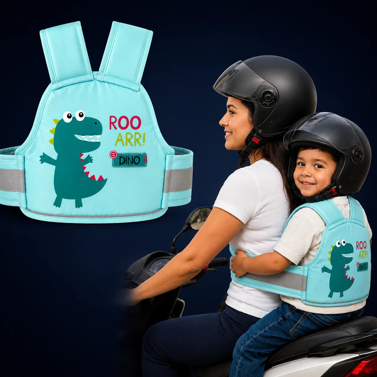 🦺CHALECO DE SEGURIDAD👧🏻INFANTIL👶🏻 PARA MOTO🏍️