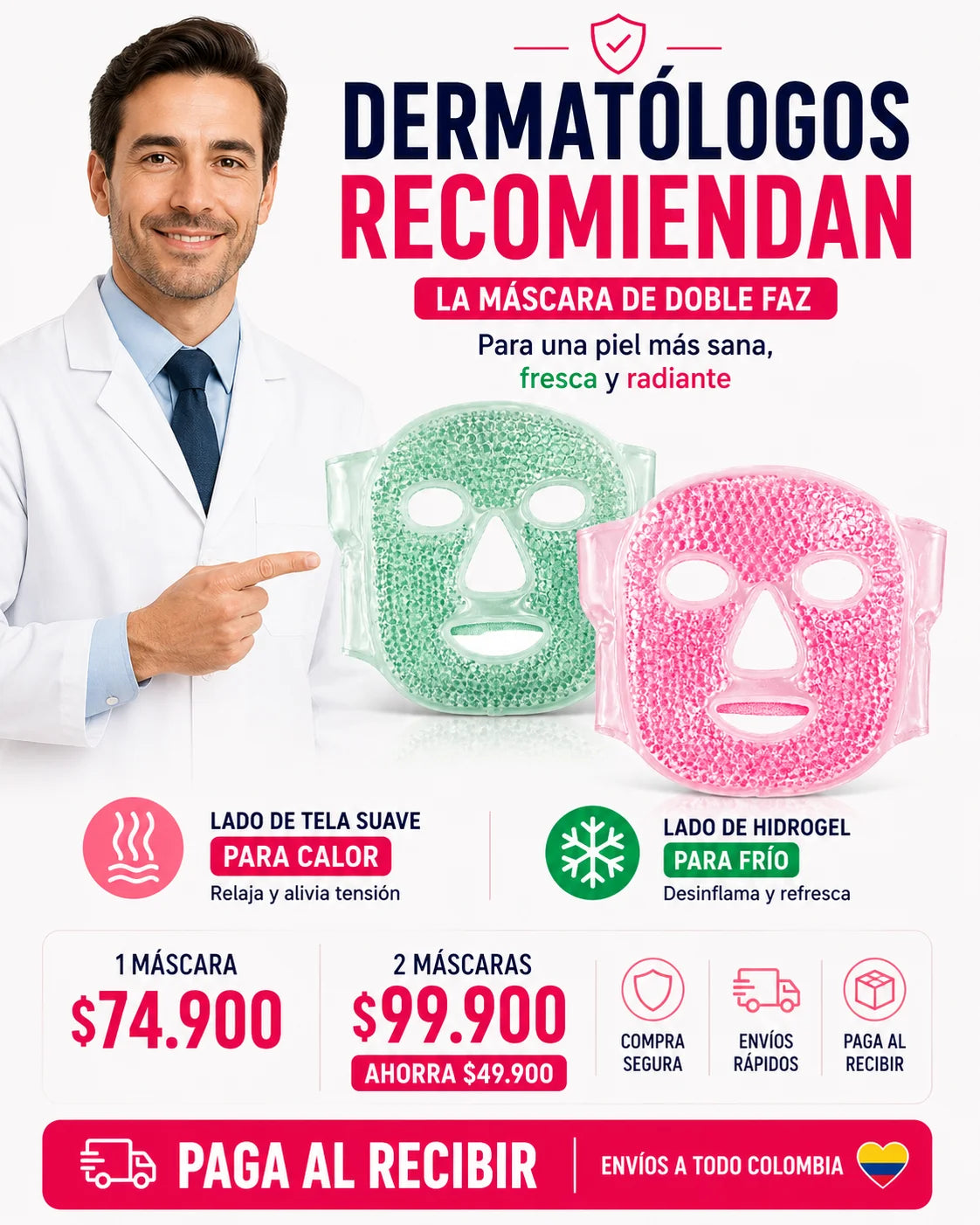 😍MÁSCARA DE HIDROGEL PARA FRÍO🥶 Y CALOR🔥