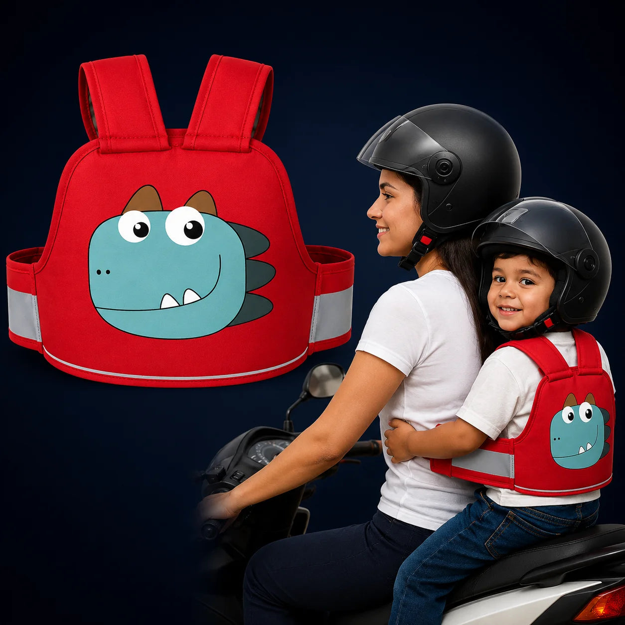 🦺CHALECO DE SEGURIDAD👧🏻INFANTIL👶🏻 PARA MOTO🏍️