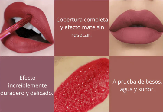 🥰LLEVA 6 LABIALES MATE DE LARGA DURACION CON PRECIO DE OFERTA❤️