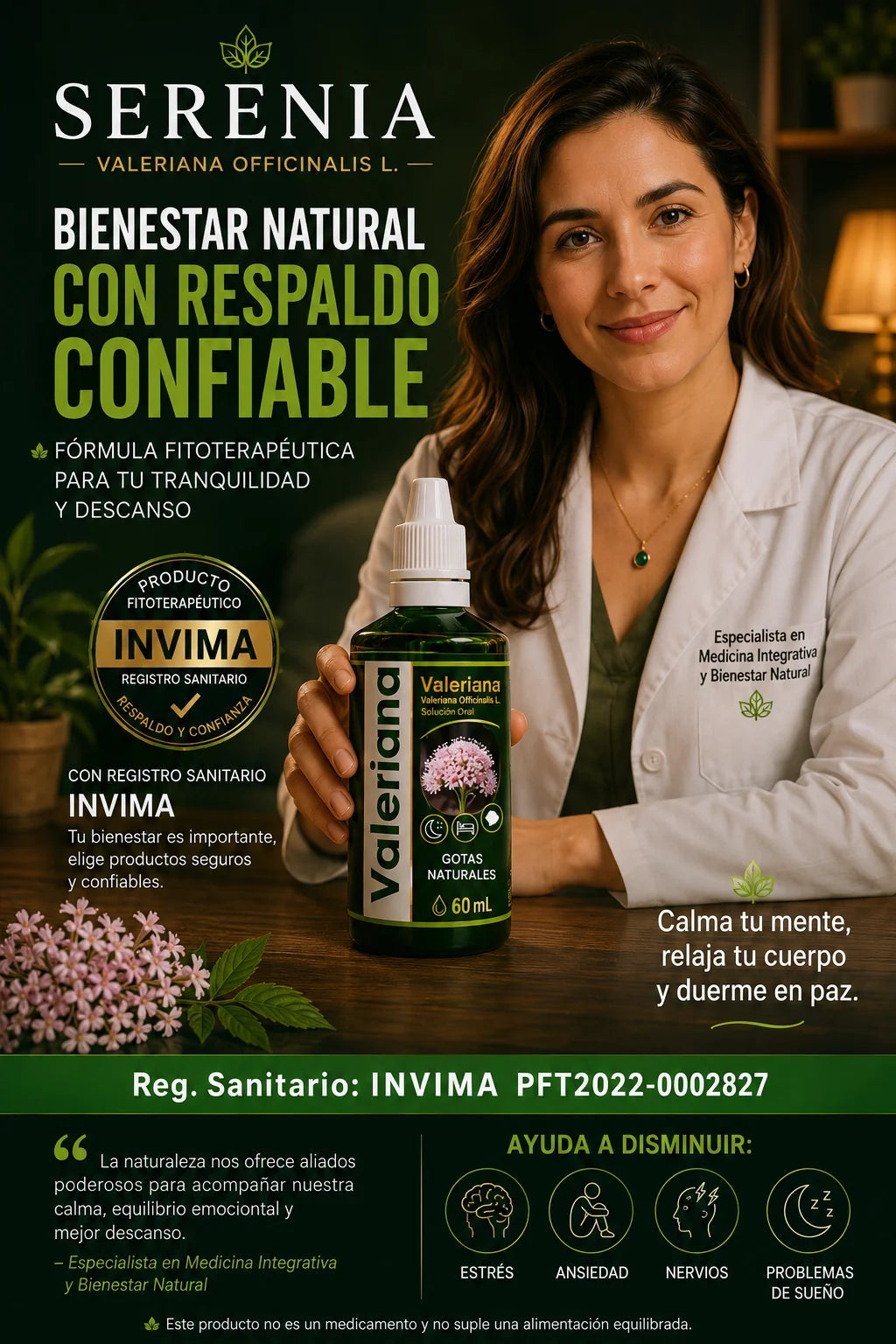 🌟SERENIA🍃 EXTRACTO NATURAL DE VALERIANA🪴 DESCANSO Y BIENESTAR DIARIO❤️