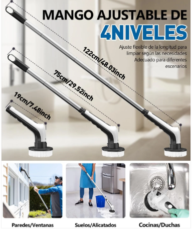 🌟ESPECTACULAR CEPILLO DE LIMPIEZA🧼 RECARGABLE 9 EN 1😎