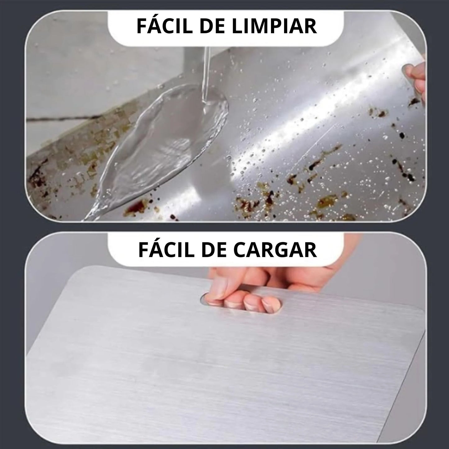 ✅TABLA DE COCINA PREMIUM🌟EN ACERO INOXIDABLE💯