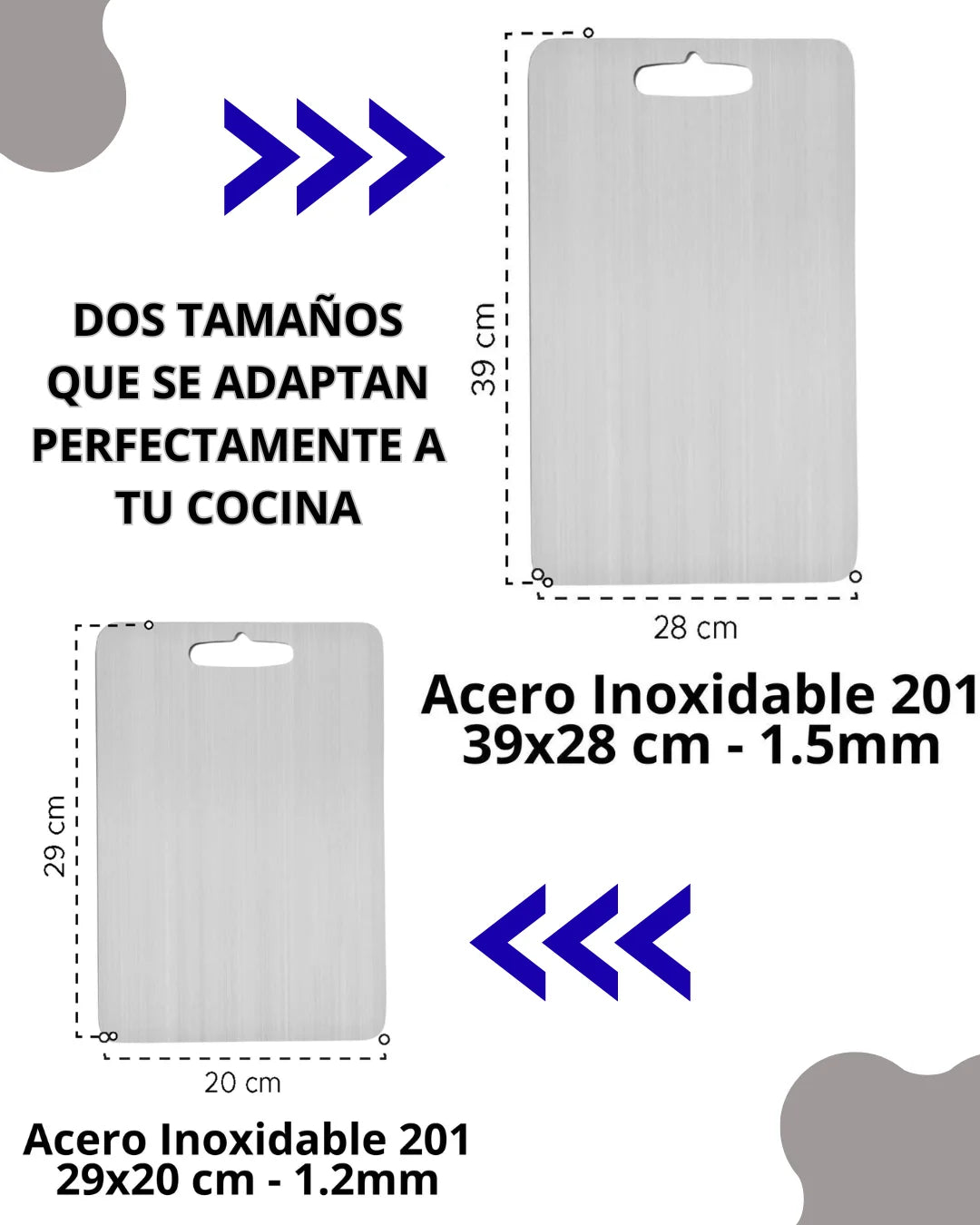 ✅TABLA DE COCINA PREMIUM🌟EN ACERO INOXIDABLE💯