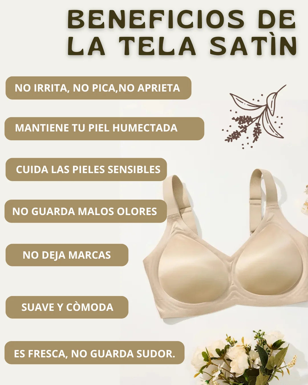 🚨40% DE DESCUENTO🚨 BRASIER DE SATIN SIN VARILLAS🌟SEXY, ELEGANTE Y CÒMODO❤️