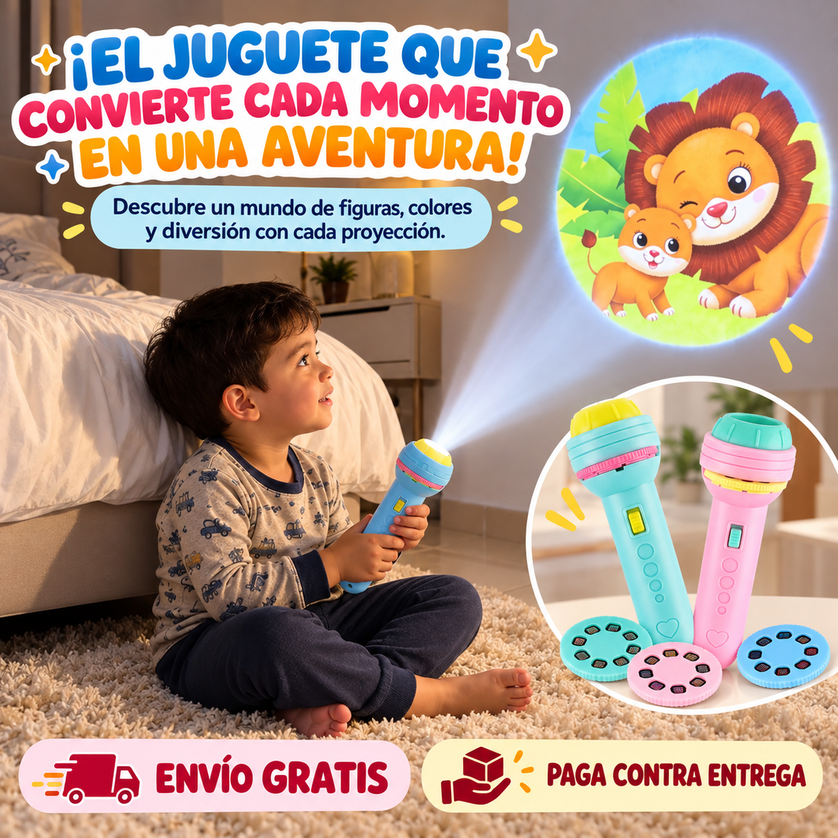 ✨PROYECTOR INFANTIL EDUCATIVO🔦DIDÁCTICO Y PORTÁTIL🔥PROMOCIÓN 3X1🔥