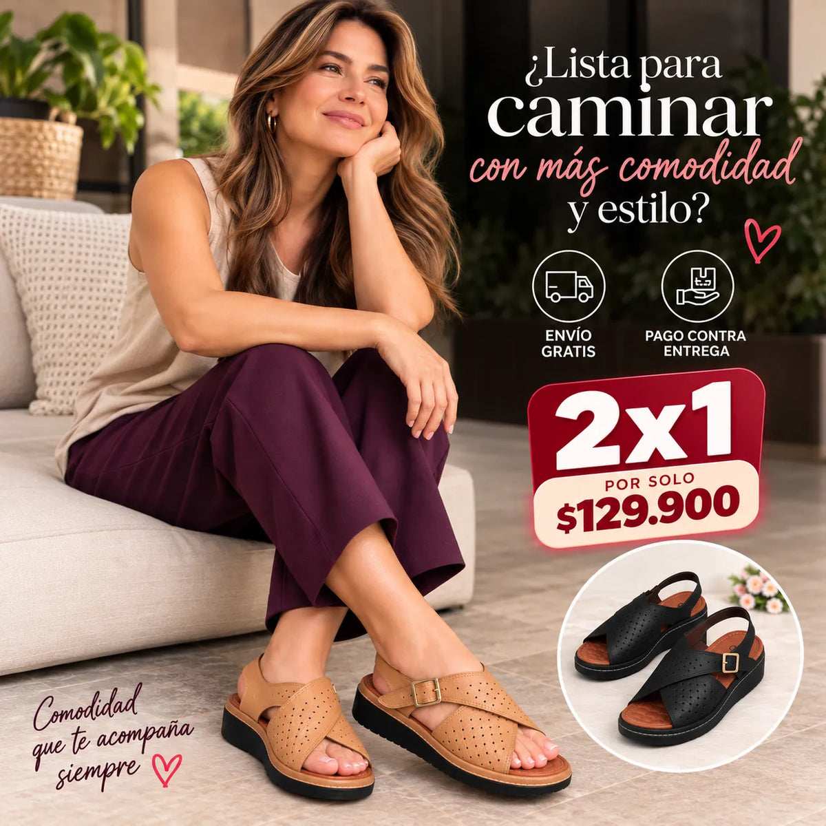 🚨2X1 AMOR Y AMISTAD😍 SANDALIA ALOHA CONFORT 🥰