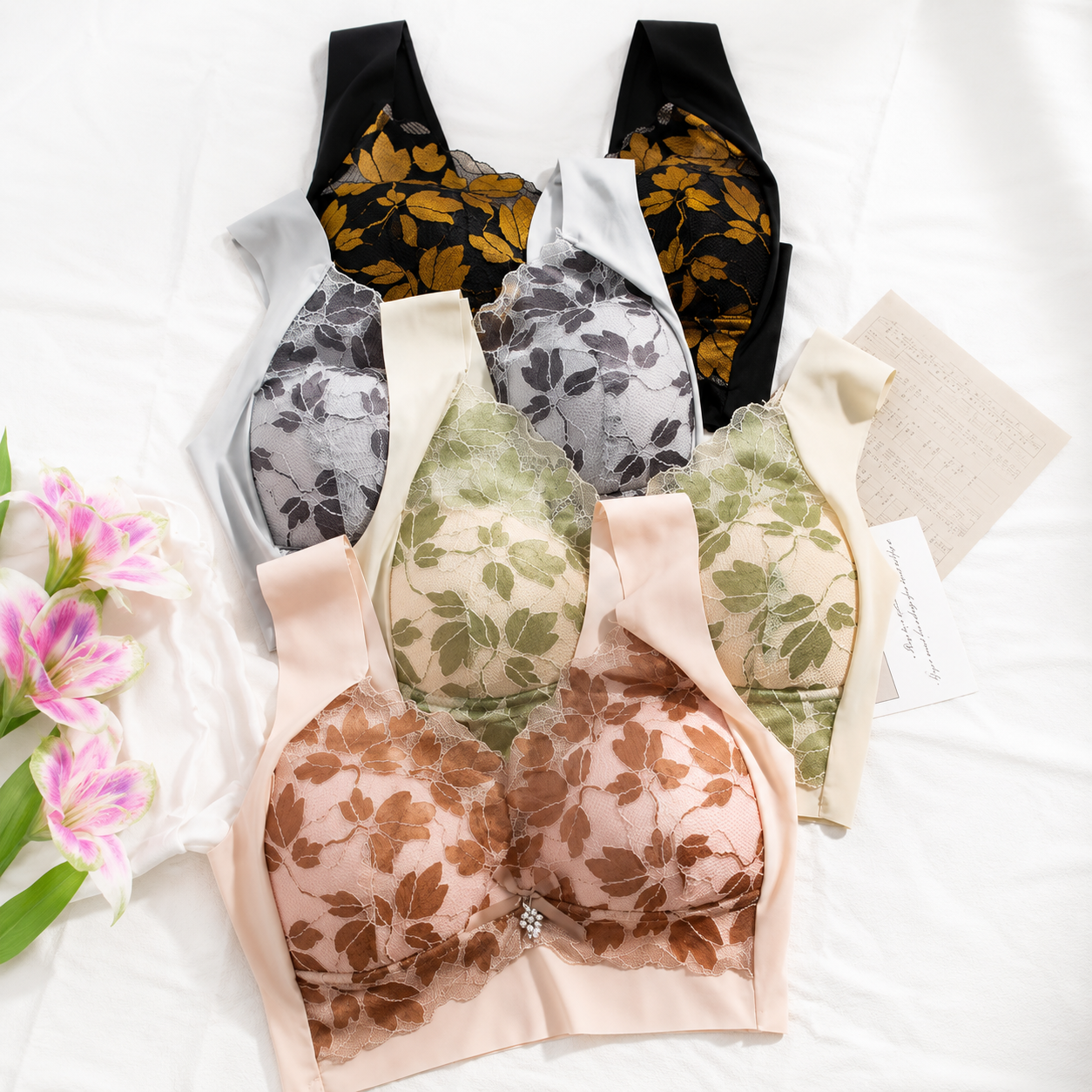 💖BRASIER ENCAJE PREMIUM🌟DISEÑO EXCLUSIVO💎SIN VARILLAS