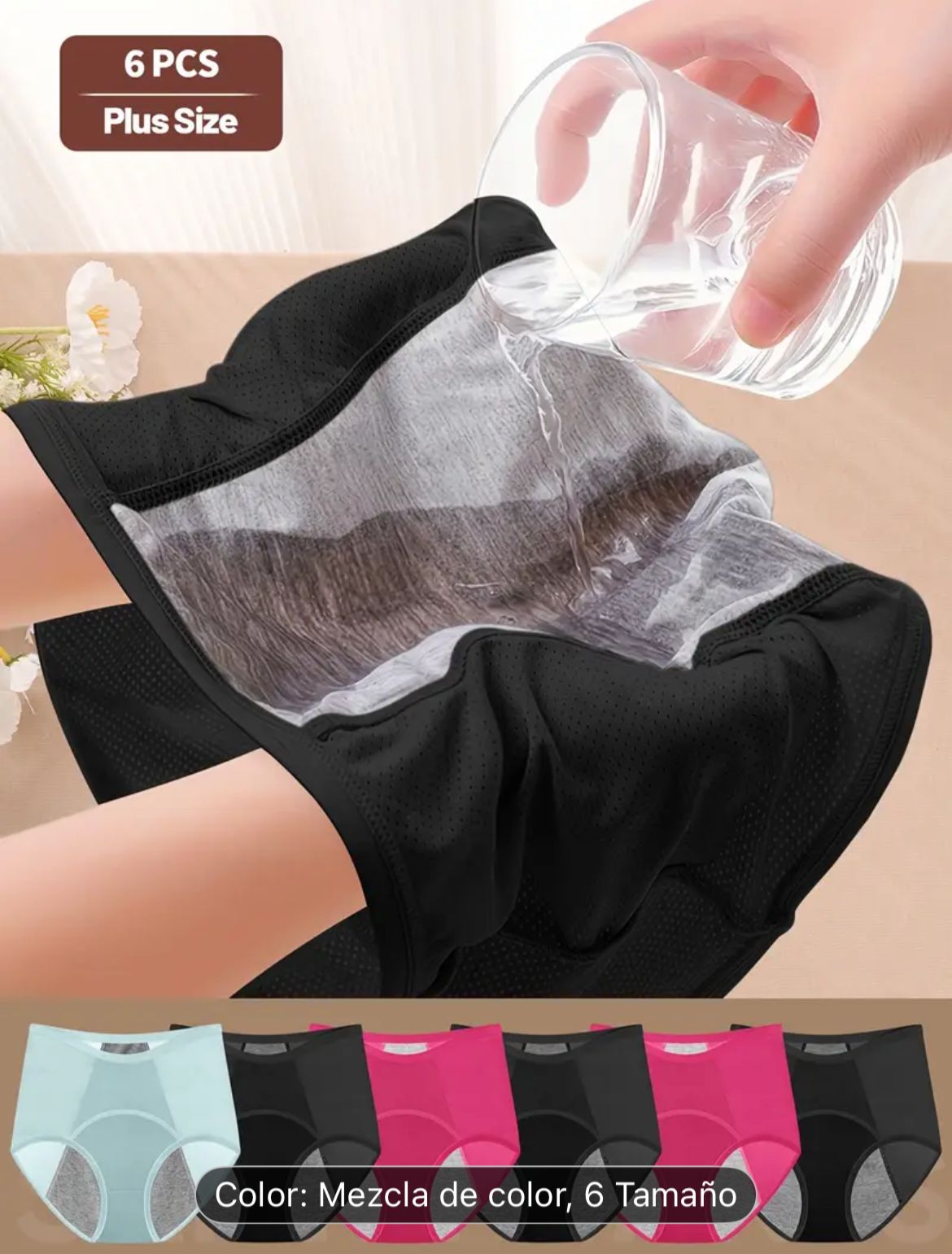 ❤️OFERTA🔥PANTY SUPER ABSORBENTE💦 PARA ORINA Y PERIODO🩸